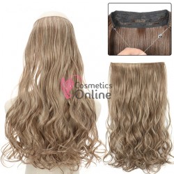 Extensie de par Flip-In, pe Guta ondulata delux dubla de 55 cm -  Saten Deschis Mixt  SQ88M1261322